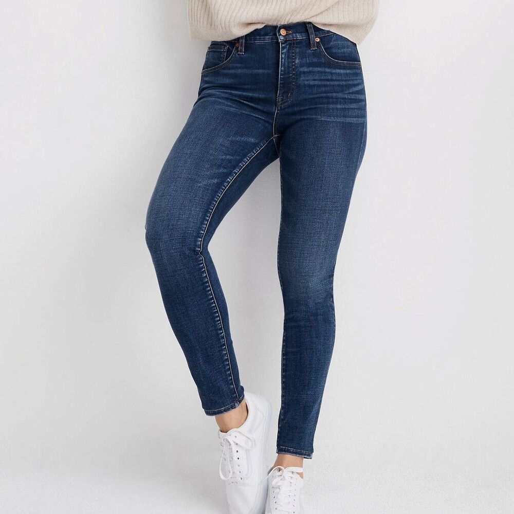 Madewell 10" High-Rise Skinny Jeans Size 25 Tarren Wash Blue Denim Thermolite